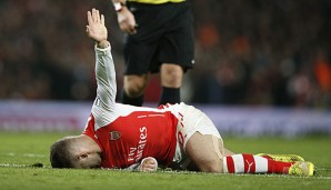 Jack Wilshere verletzte sich im Spiel gegen Manchester United