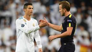 Harry Kane im Hinspiel mit Cristiano Ronaldo