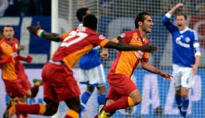 Hamit Altintop bei seinem Tor im Champions-League-Achtelfinale 2012 auf Schalke