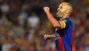 Platz 8: ANDRES INIESTA - FC Barcelona (2009-2018): 5201 erfolgreiche Pässe.