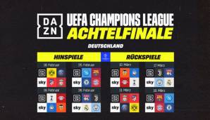 So wird das Achtelfinale auf Sky und DAZN übertragen.