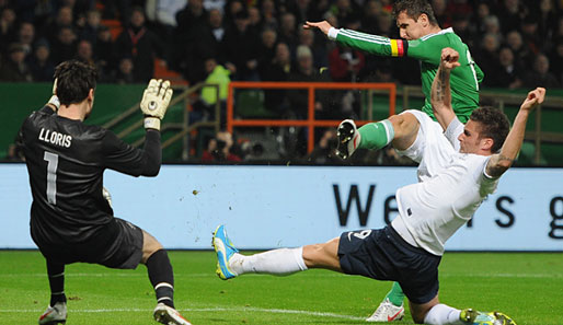 Miroslav Klose scheiterte in dieser Szene an Frankreichs Keeper Hugo Lloris