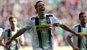 Max Kruse (m.) spielt seit 2013 für Borussia Mönchengladbach