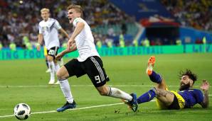 Timo Werner: Erlebte seine Glücksmomente in der zweiten Halbzeit gegen Schweden, als er über links kam und an beiden Toren beteiligt war. In der Mitte dagegen harmlos - auf Flanken warten ist nicht sein Spiel. Note 4.