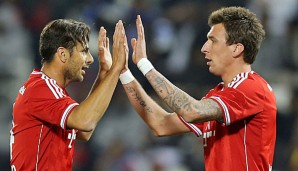 Zwei echte Neuner für Pep Guardiola: Claudio Pizarro (l.) und Mario Mandzukic