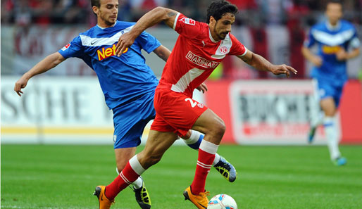 Zuletzt war Düsseldorfs Adriano Grimaldi (r.) nach Sandhausen ausgeliehen