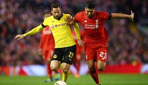 Emre Can (rechts) vom FC Liverpool ist nach seiner Verletzung wieder ins Training eingestiegen