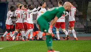 RB Leipzig hat das Hinspiel der Europa-League-Zwischenrunde mit 3:1 beim SSC Neapel gewonnen.