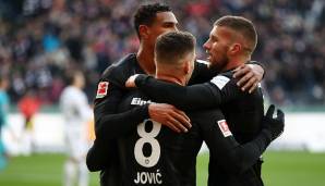 Erfolgsgarant der Eintracht ist das furiose Sturmtrio. Luka Jovic (24 Pflichtspieltore), Ante Rebic (10) und Sebastien Haller (19) treffen in dieser Saison fast wie sie wollen.