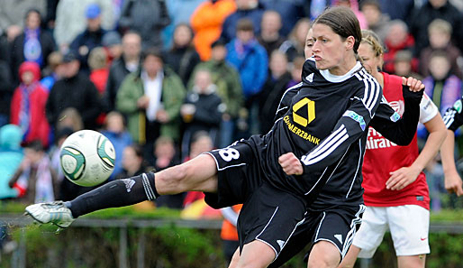 Kerstin Garefrekes traf früh ins Tor, doch es sollte nicht zum Sieg für Frankfurt reichen