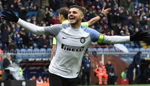 Platz 8: Mauro Icardi (Inter Mailand) - 22 Tore / 95,4 Minuten pro Tor