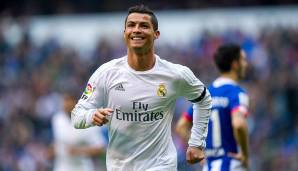 Platz 2: Cristiano Ronaldo (Gesamterlös: 218 Millionen Euro) - wechselte 2003 für 19 Millionen Euro von Sporting zu Manchester United, 2009 für 94 Millionen Euro zu Real Madrid und 2018 für 105 Millionen Euro zu Juventus Turin.