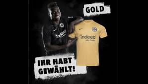 Eintracht Frankfurt - 3. Trikot: Die SGE hat ihre Fans zwischen Gold und Orange entscheiden lassen. Das demokratisch gewählte Ausweichtrikot der Frankfurter Eintracht sieht in der kommenden Saison also so aus.