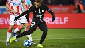 Platz 1 - Neymar (Paris Saint-Germain): 21 Großchancen - 71,43 Prozent Trefferquote.