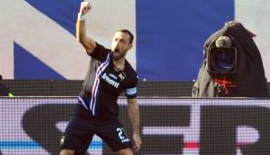 Platz 5 - Fabio Quagliarella (Sampdoria Genua): 23 Chancen - 56,52 Prozent Trefferquote.