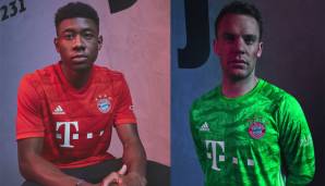 Heimtrikot: Das neue Bayern-Trikot kommt im Allianz-Arena-Look daher. Das Torwarttrikot ist grün.