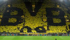 18. Februar 2020: Vor dem Hinspiel im Champions-League-Achtelfinale gegen Paris Saint-Germain sorgen die Fans von Borussia Dortmund für eine tolle Choreo.