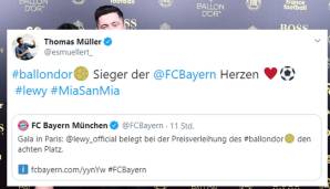 Für Thomas Müller ist Lewandowski wenigstens der Sieger der Herzen.