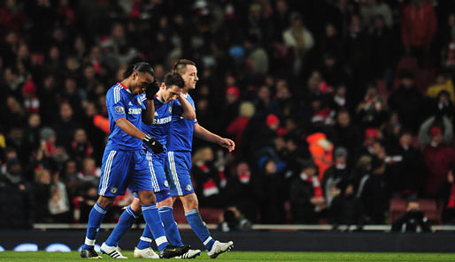 Ratloses Star-Trio: Chelseas Didier Drogba, Frank Lampard und John Terry (v.l.)