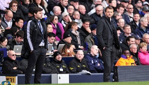 Mauricio Pochettino (l.) beerbt Tim Sherwood auf der Trainerbank der Spurs