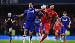 Diego Costa (l.) droht nach seinem Tritt gegen Emre Can eine Sperre