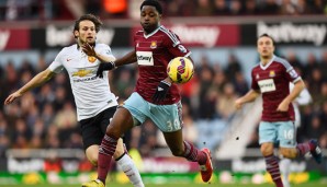 Blind (l.) bewahrte ManUnited vor einer Niederlage bei West Ham United