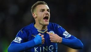 Jamie Vardy erzielte gegen Everton seine Saisontore 21 und 22