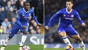 Hazard (r.) würde seinen Mannschafskollegen Kante zum Spieler des Jahres wählen