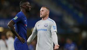 Antonio Rüdiger spricht mit Everton-Star Wayne Rooney