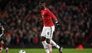 Paul Pogba am Ball für Manchester United