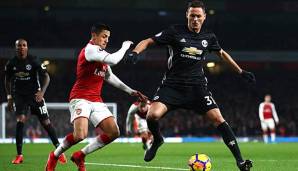 Alexis Sanchez im Zweikampf gegen Manchester United