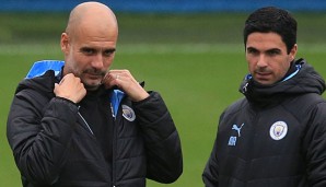 Einst Trainer im selben Team, stehen sich Pep Guardiola (l.) und Mikel Arteta (r.) nun mit ihren respektiven Teams im FA Cup gegenüber.