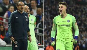 Chelsea-Keeper Kepa verweigerte im League-Cup-Finale 2019 seine Auswechslung.