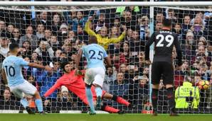 Sergio Agüero erzielte per Elfmeter das 2:0 für Manchester City gegen den FC Arsenal