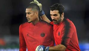 Wechselten sich im Saisonverlauf immer wieder im PSG-Tor ab: Alphonse Areola (links) und Torhüter-Ikone Buffon (rechts).