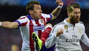 Mario Mandzukic (l.) wechselte 2014 vom FC Bayern zu Atletico Madrid