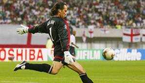 Platz 14: David Seaman gilt als einer der besten englischen Torhüter aller Zeiten. Bei seinem letzten WM-Einsatz 2002 im Viertelfinale gegen Brasilien, bei dem er 38 Jahre, neun Monate und zwei Tage alt war, unterlief ihm allerdings ein schlimmer Patzer.