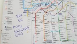 Beweisstück A: Mein Metro-Plan mit Bus "SK".