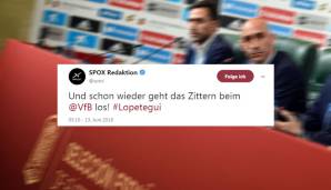 Einen weiteren Kandidat sahen wir kurz nach Bekanntgabe der Trennung auf der Trainerbank in Stuttgart. Weiche Knie beim VfB.