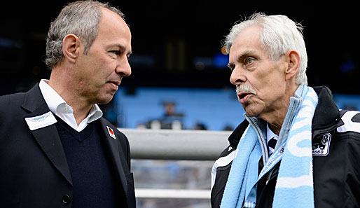 Präsident Dieter Schneider (r.) will mit 1860 München ein neues Stadion bauen