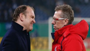 Grund zur Freude: Jörg Schmadtke und Peter Stöger haben den ersten Transfer perfekt gemacht