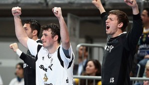 Jubel nach einem knappen Sieg beim THW Kiel