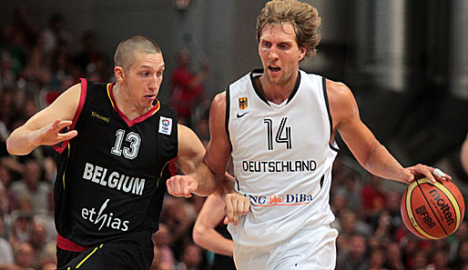 Dirk Nowitzki war mit seinen 18 Punkten für das DBB-Team bester Werfer auf dem Feld