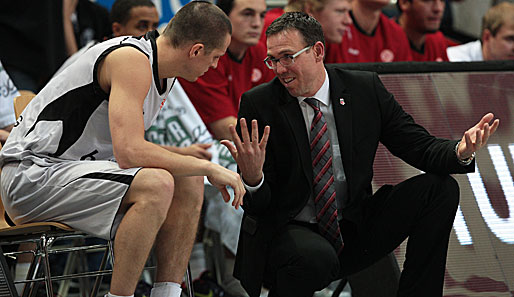 Coach Chris Fleming (r.) musste sich mit Bamberg aus der Euroleague verabschieden