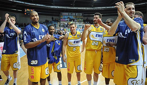 Oldenburgs Spieler haben allen Grund zur Freude - Sie stehen im Finale der EuroChallenge