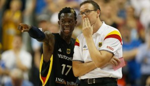 Chris Fleming (r.) muss bei der EM-Quali auf seinen besten Spieler Dennis Schröder verzichten