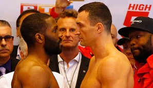 Auch in der Größe liegt Klitschko um Einiges vor seinem Gegner Jennings