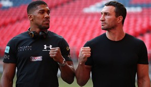 Wladimir Klitschko und Anthony Joshua stehen sich im Wembley Stadium gegenüber