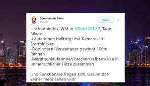 Dieser User bringt noch einen tollen Aspekt der WM zur Sprache. Die Kameras im Startblock, die ganz merkwürdige Perspektiven auf die Läufer liefern. #sexismus #spanner #sabbersabber