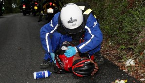 Richie Porte wurde mehrere Minuten lang am Straßenrand behandelt